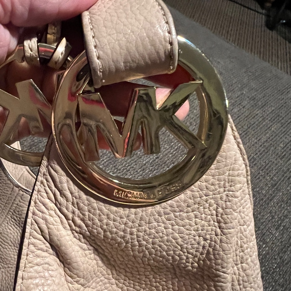 Michael Kors Fulton Large Hobo Shoulder Bag Pebble Leather MK Purse - Picture 2 of 13